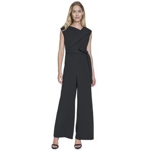 Andrew Marc Black Sleeveless Jumpsuit